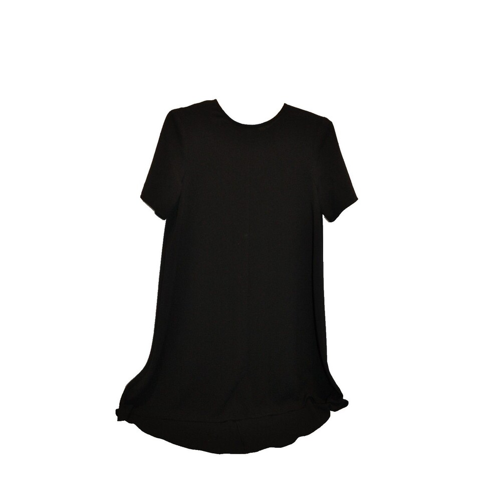 Charles Henry High-Low Knit Little Black Dress, Size XS